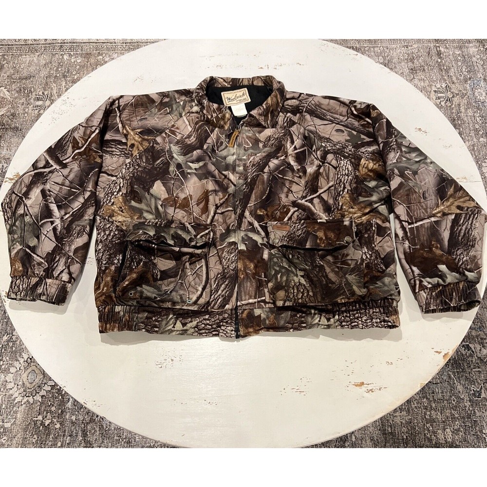 Woolrich Hunting Jacket Realtree Hardwoods Outdoors Camo Men Sz XL Insulated VTG